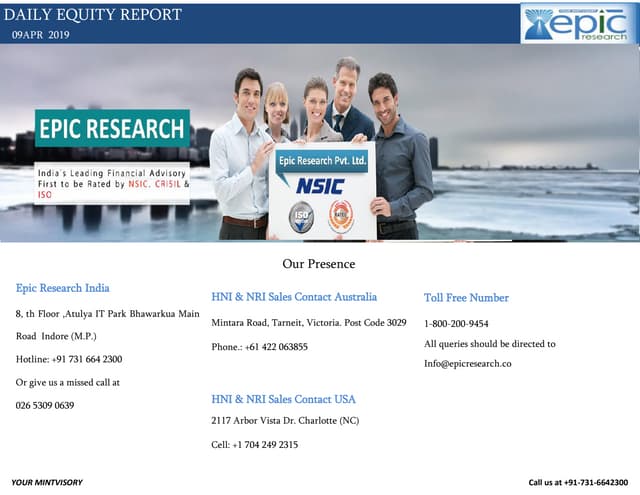 Daily equity report 09 apr 2019 by epic research