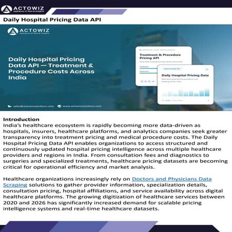 Daily Hospital Pricing Data API Actowiz Solution | PDF