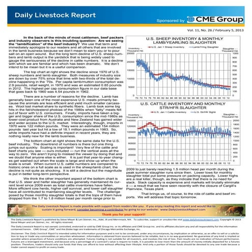 Daily livestock report feb 06 2013