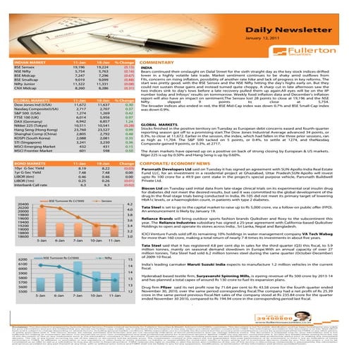 Daily Newsletter: 12th January, 2011