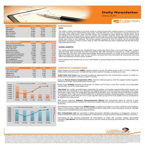 Daily Newsletter: 16th February, 2011