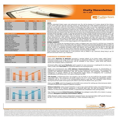 Daily Newsletter - October 11, 2011