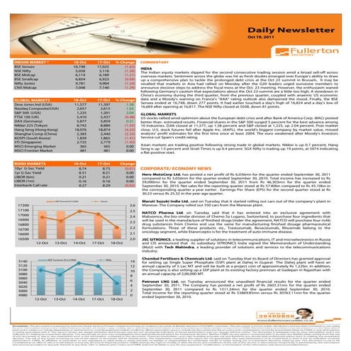 Daily newsletter - October 19, 2011