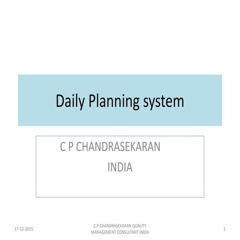 Daily planning system | PPTX