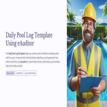 Daily Pool Log Template with eAuditor Audits and inspections | PDF