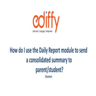 How do I use the Daily Report module to send a consolidated summary to ...