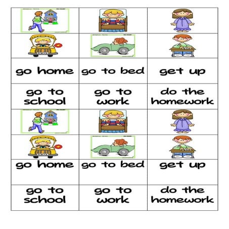 Daily routine flashcard