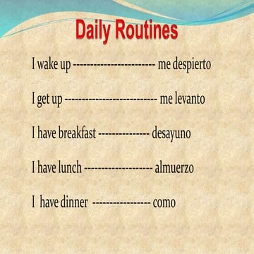 Daily routines
