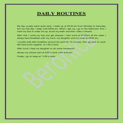 Daily routines | PDF