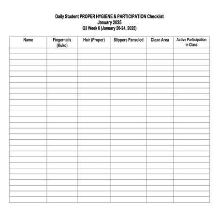 Daily Student PROPER HYGIENE Checklist.docx