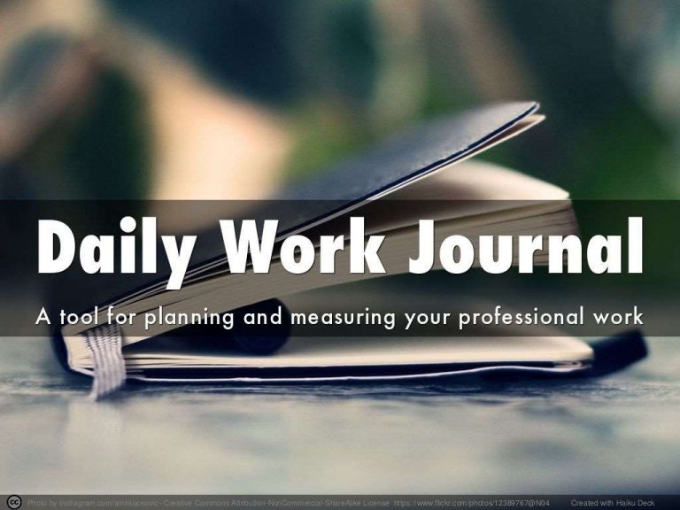 Daily work journal