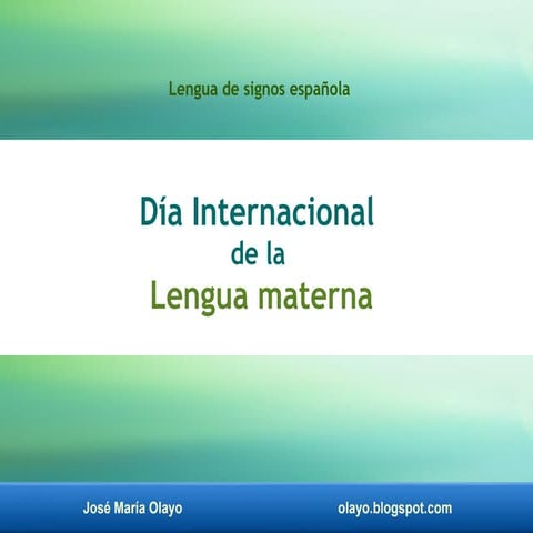 Día internacional de la lengua materna. | PDF