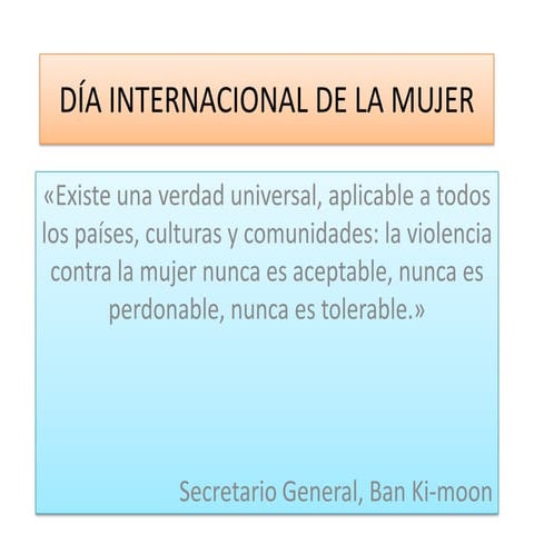 Día internacional de la mujer