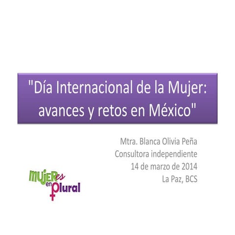 Día internacional de la Mujer 8 marzo 2014 | PDF
