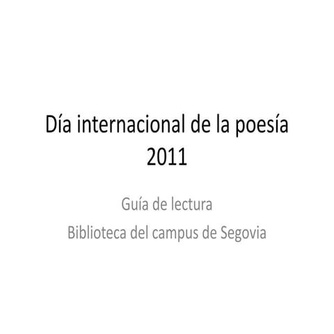 Día internacional de la poesía 2011