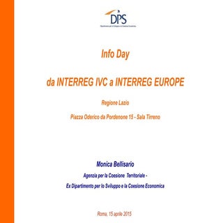 Da INTERREG IVC a INTERREG Europe 2...