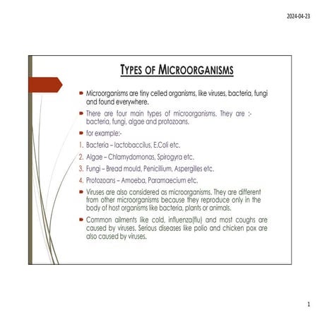 The various types of micro-organisms in the world | PPT