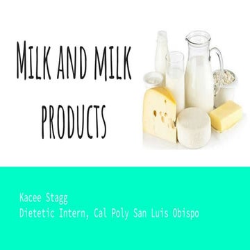 Milk and Milk Products | PPTX