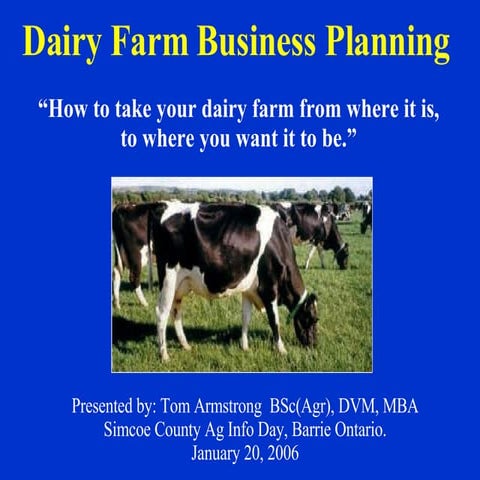 Dairy Farm Business Planning 