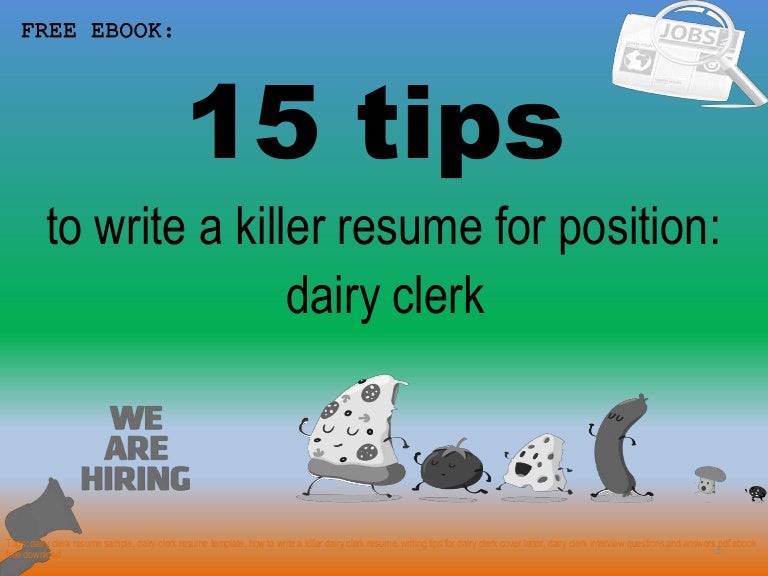 Dairy clerk resume sample pdf ebook free download