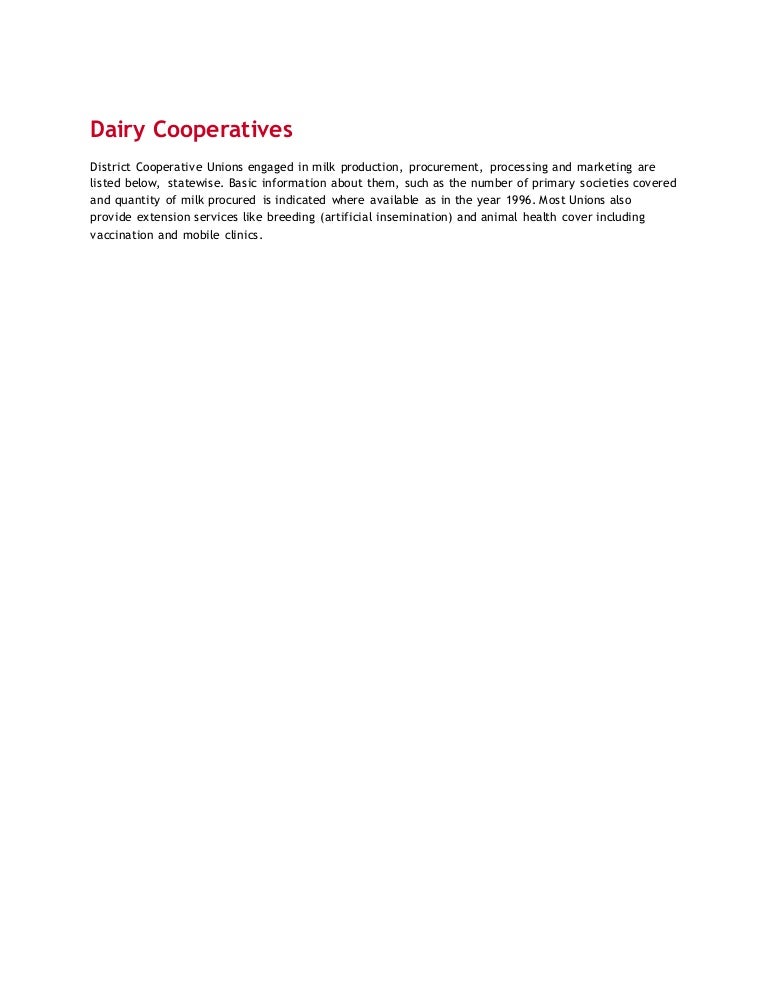 Dairy cooperatives