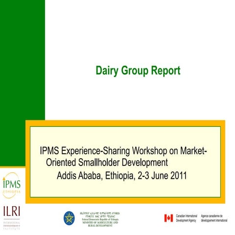IPMS experience sharing workshop: Dairy group report