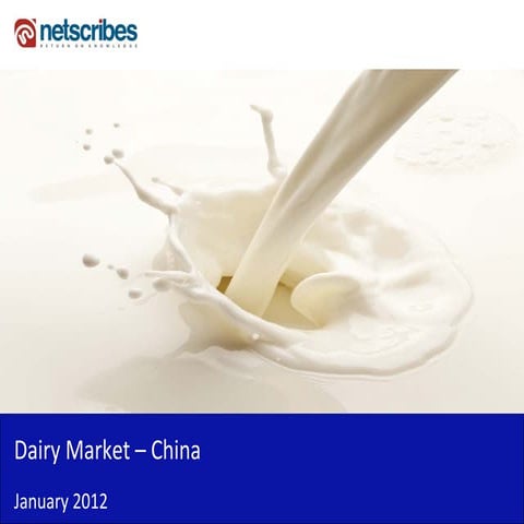 Market Research Report : Dairy market in china 2012