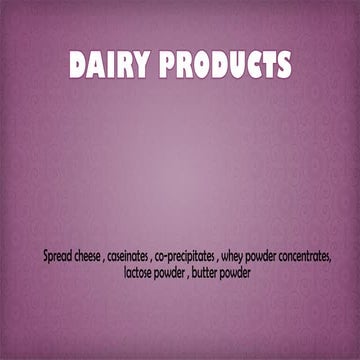 Dairy products