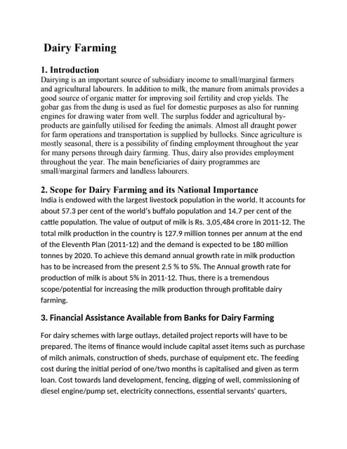 Dairy project