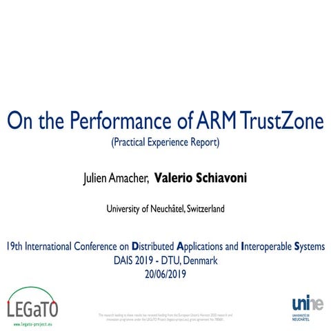 DAIS19: On the Performance of ARM TrustZone