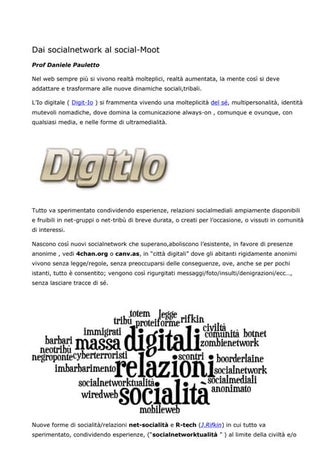 Dai socialnetwork al social-Moot