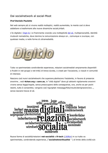 Dai socialnetwork al social-Moot