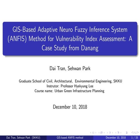 GIS-Based Adaptive Neuro Fuzzy Inference System (ANFIS) Method for Vulnerabil...