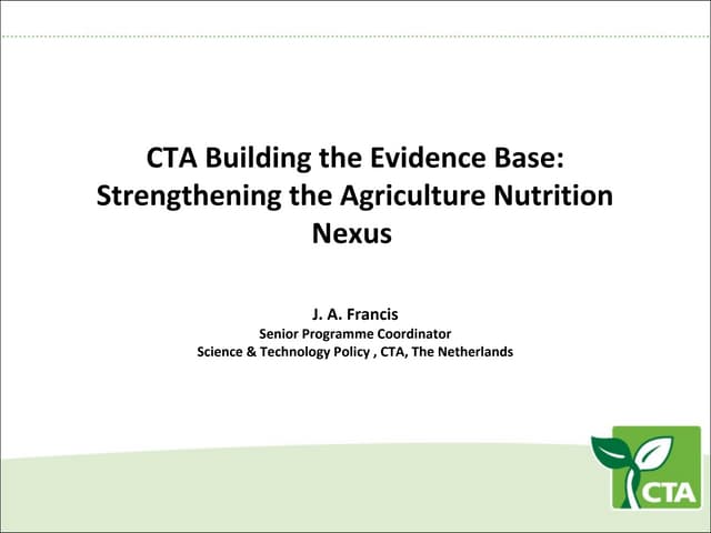 Strengthening the Ag Nutrition Nexus
