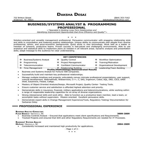 Daksha Desai Resume   Business Analyst