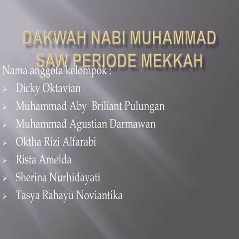 Sejarah Nabi Muhammad SAW Kehidupan Rasulullah SAW | PPT