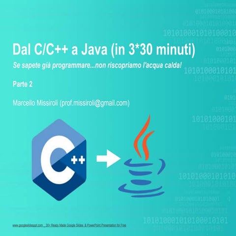 Dal C a Java (2/3)