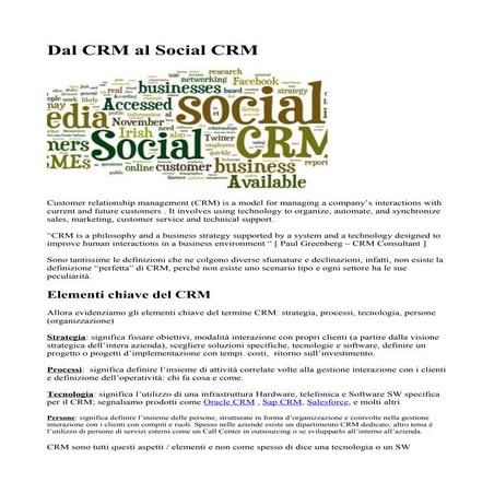 Dal crm al social crm