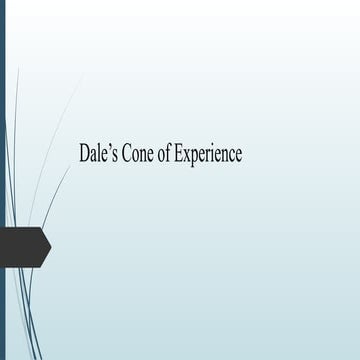 Edgar Dale's Cone of Experience is a learning model that visualizes the progr...