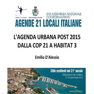 L'Agenda Urbana post 2015, dalla CO...