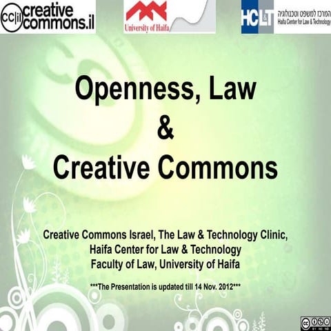 Dalit Ken-Dror - Openness, Law and Creative Commons