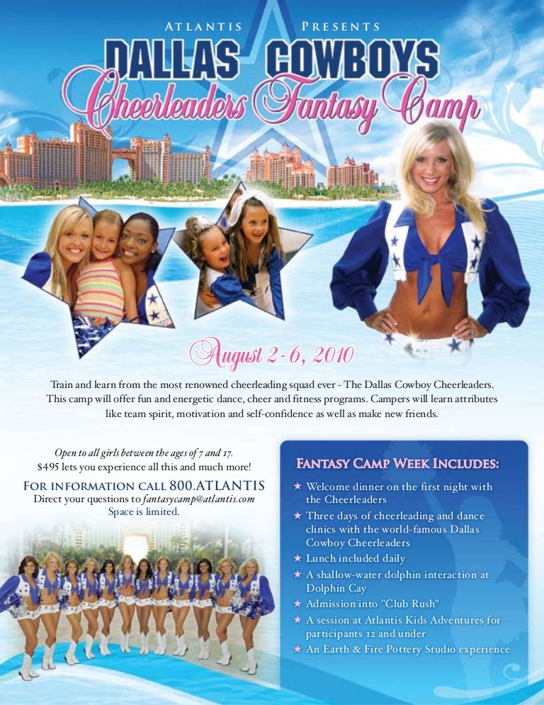 Dallas cowboys cheerleaders camp on paradise island