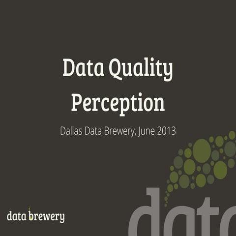 Dallas Data Brewery Meetup #2: Data Quality Perception