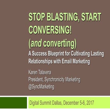 Stop Blasting, Start Conversing & Converting with Email Marketing