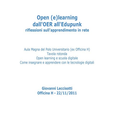 Dalle risorse aperte all'edupunk