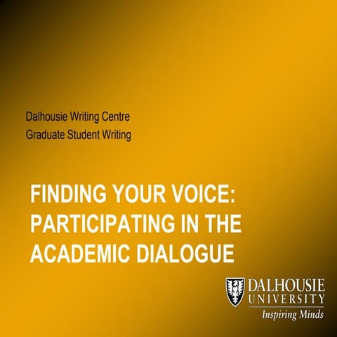 Graduate student writing: Finding your academic voice 