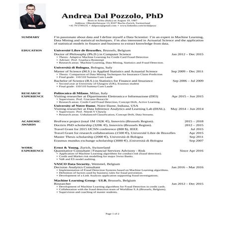 Andrea Dal Pozzolo's CV