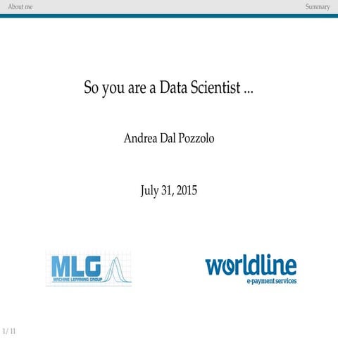Andrea Dal Pozzolo - Data Scientist