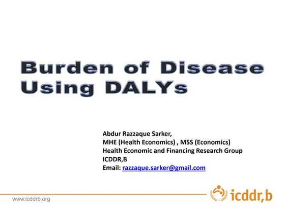 Disability Adjusted Life Years | PPTX | Diseases and Conditions ...