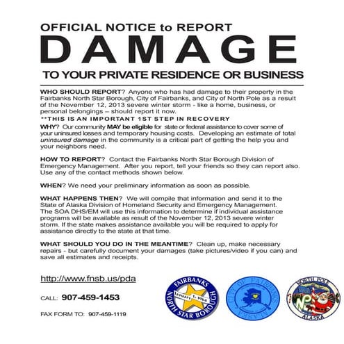 Damage Reporting Flyer